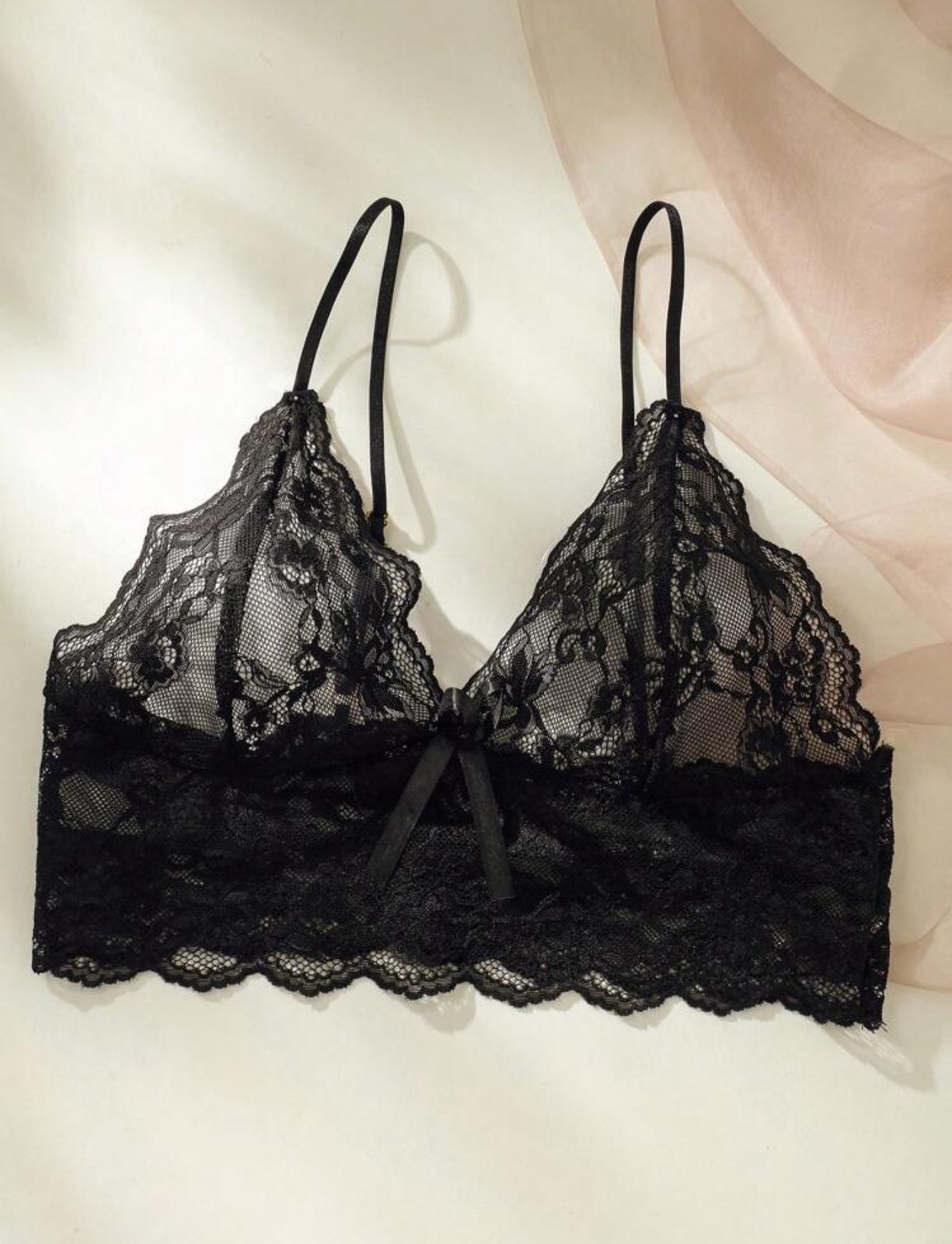 Floral Lace Bra with Floral Print Shorts, Lingerie