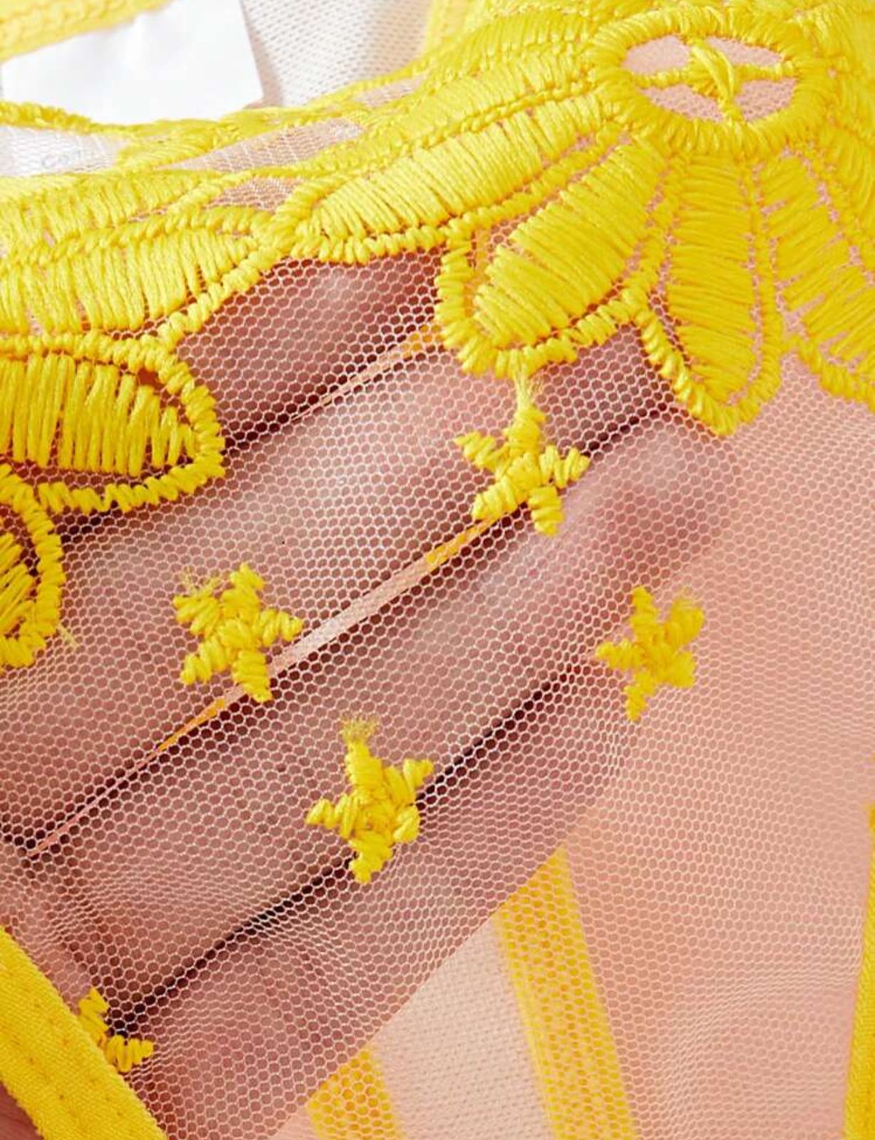 2pcs Embroidery Lace Trim Women Lingerie Set