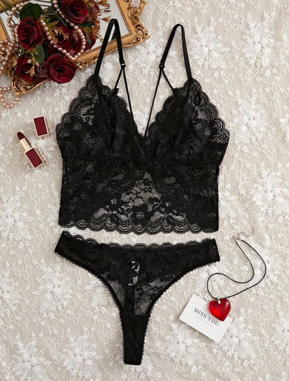 Black Lace Lingerie Set