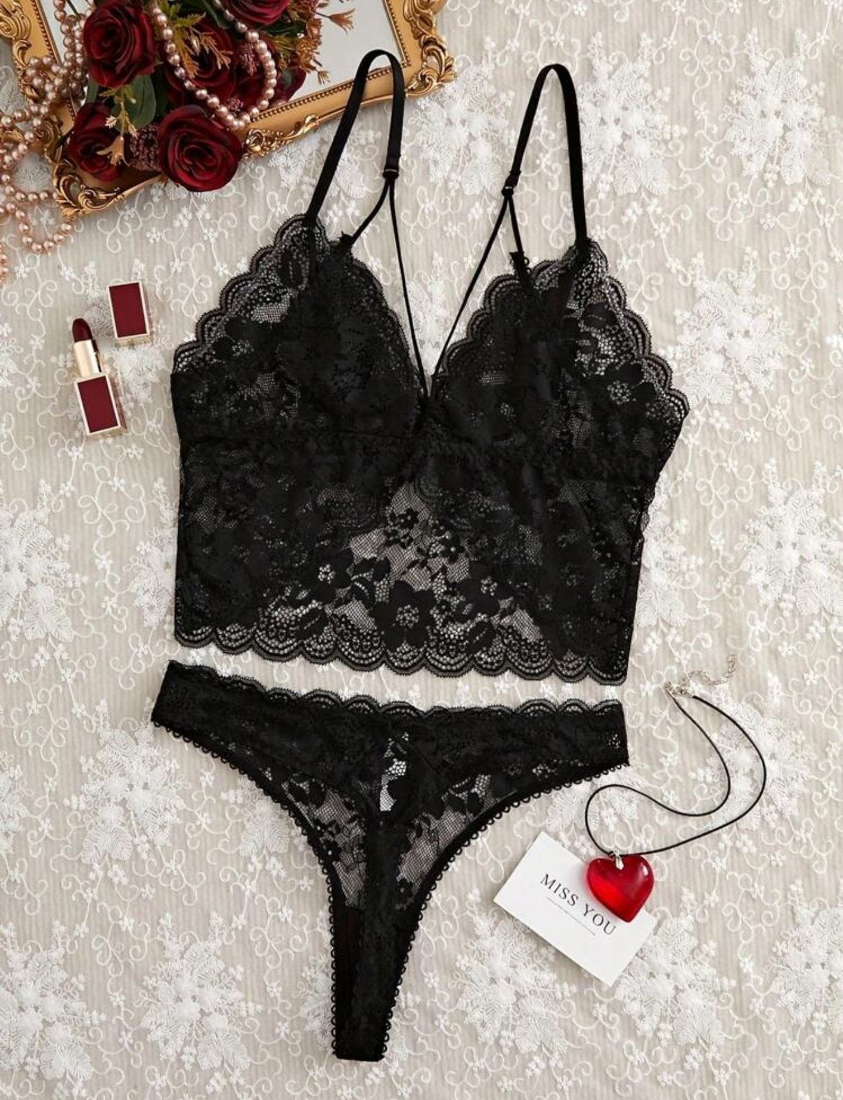 Black Lace Lingerie Set