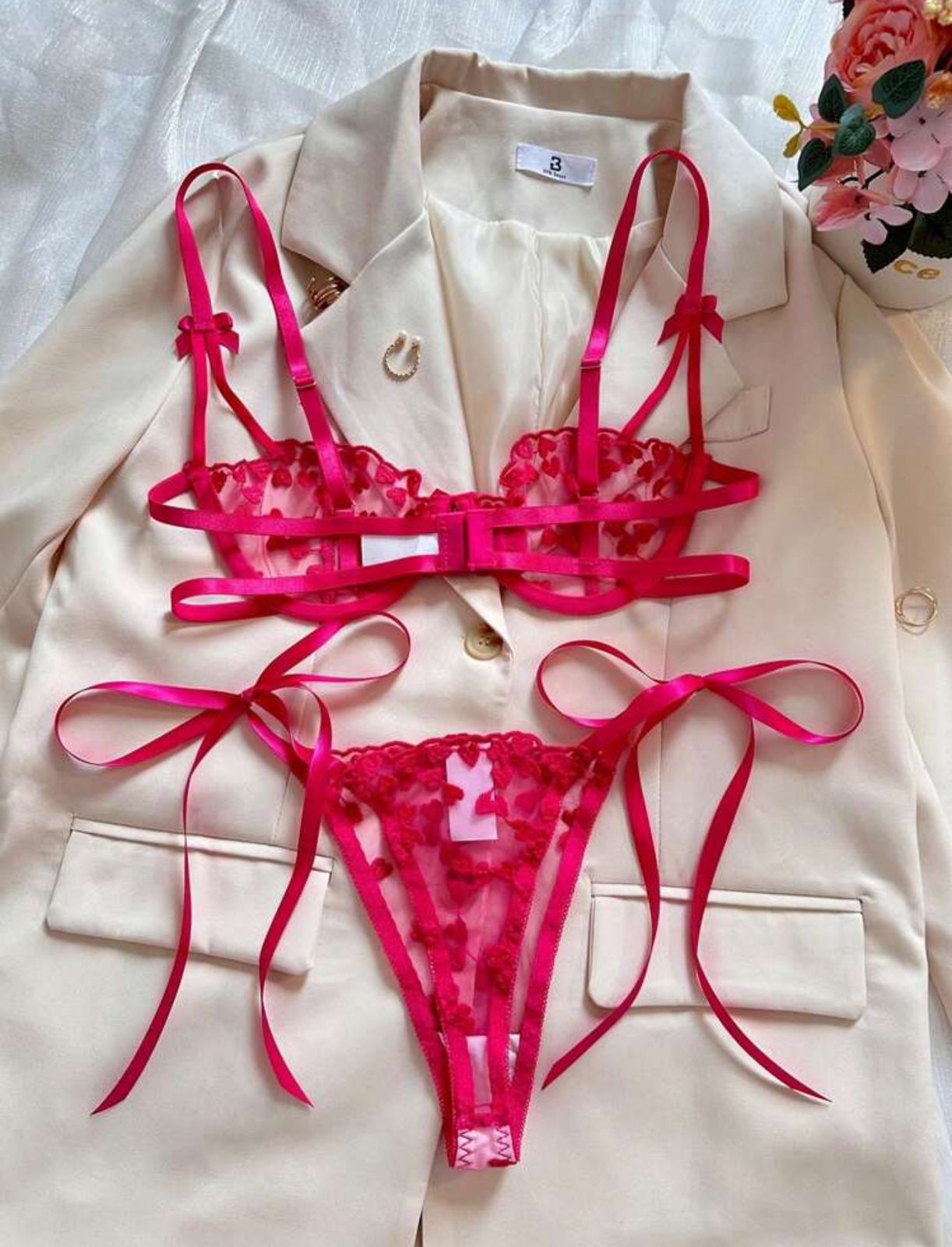 Rose Heart Lingerie Set